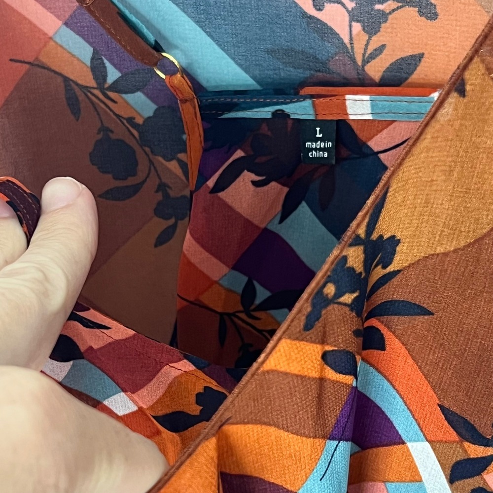 Cabi 2 Piece Sheer Blouse Top Cami Floral Plaid P… - image 5